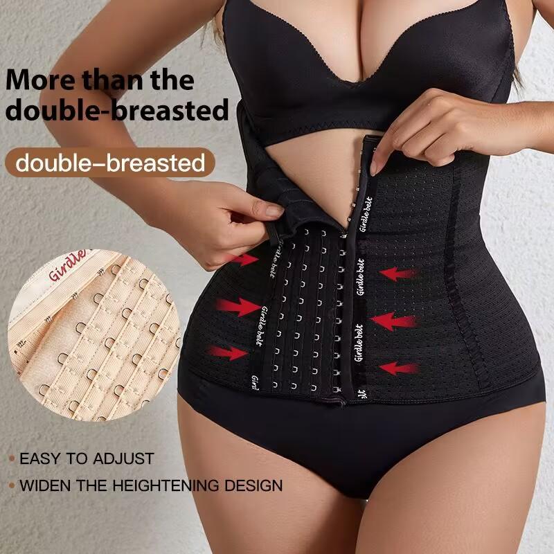 Ladies Corset Underwear Shaper Women Waist Cinchers Band Body Shaper Building Front Buckle Four Breasted Slimming Belt
