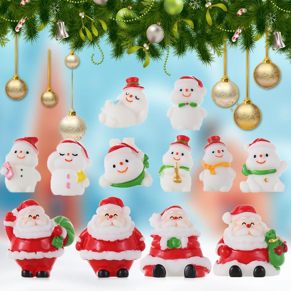 

Микропейзаж Декор бонсай Рождественские фигурки Санта-Клауса Миниатюрный снеговик Рождественская елка