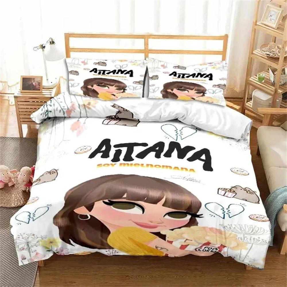 3D Print Spanish Singer A-Aitana Bedding Set,Duvet Cover Bed Set Quilt Cover Pillowcase,King Queen Twin Size Boys Girls Adults