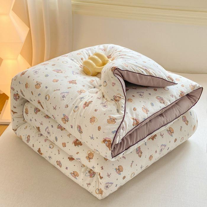 Soybean Fiber Winter Quilt: Thick, Printed, All-Season Comfort for Student Dorms