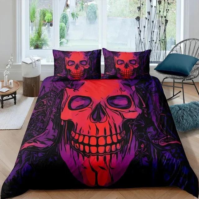 3D Printed Floral Skull Duvet Cover Set Mandala and Sugar Skull Bedding Sets Skeleton Bones Roses Floral Quilt Cover King Size