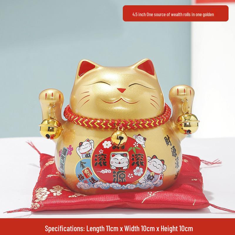 Creative Japanese Fortune Cat Ceramic Piggy Bank - Lucky Gift for Store Openings