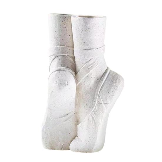 

Ballet Shoes Flower Vase Modern Floral Arrangement Table Centerpiece Abstract Art Dancing Shoes Decorative Vase for Coffee Table Office Shelf Gifts білий