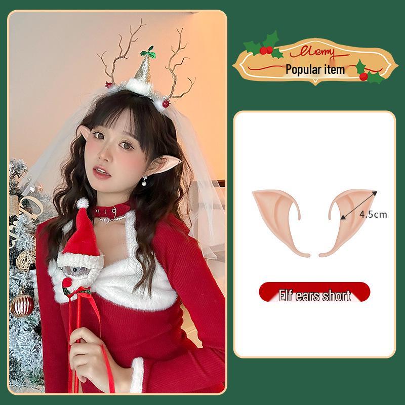 

2023 Cute Christmas Plush Antler Ears Headband & Hair Clip