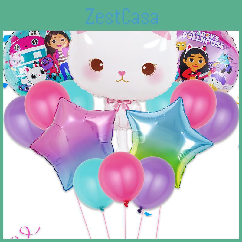 Dollhouse Gabbys Balloons Kids Birthday Party Supplies Animal Decor Cat
