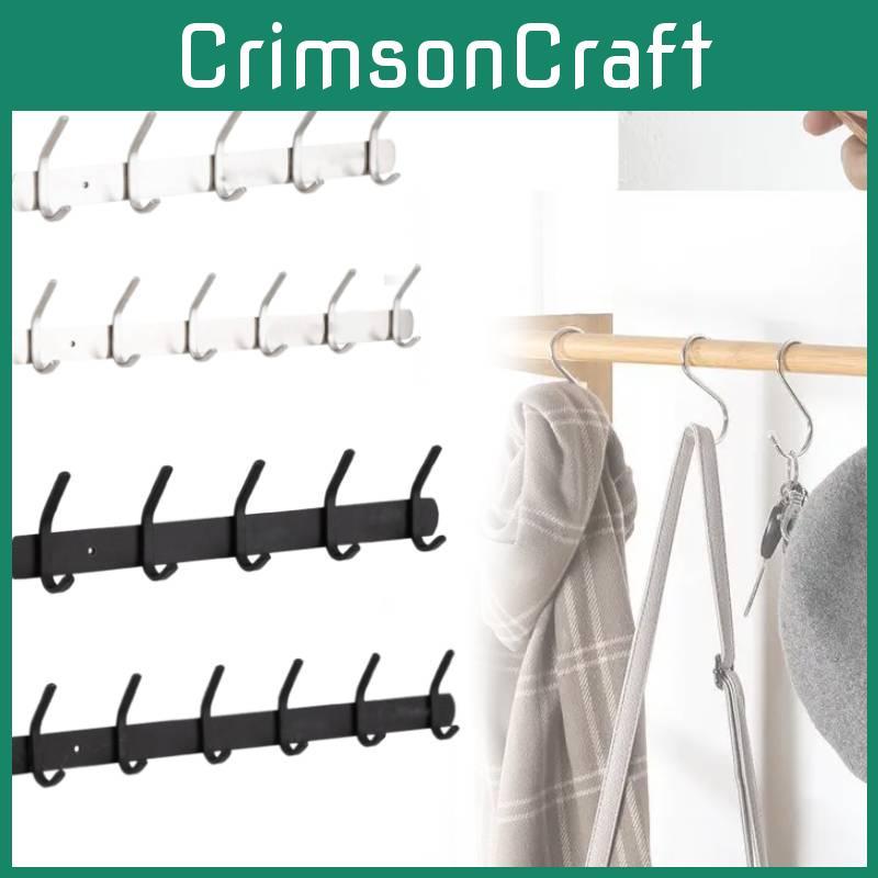 Black Vault Glazie Coat Rack Wall Mount Stainless Steel Hooks Hanger Clothes