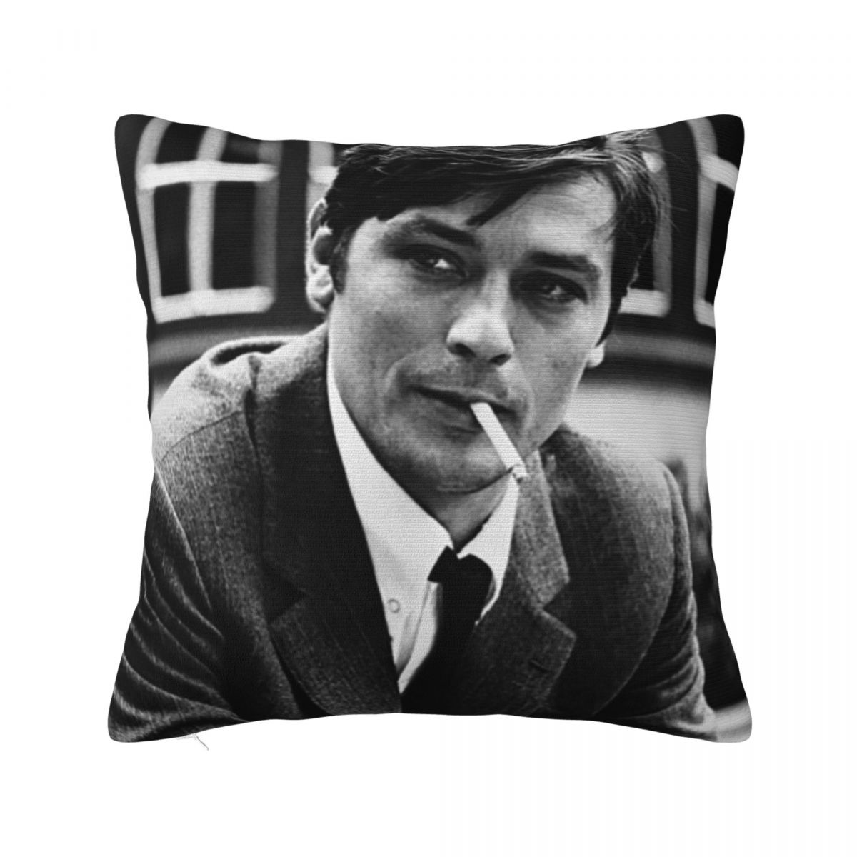 Alain Delon Actor Square Pillowcase Cushion Cover Pillow Case Throw Pillow Cover for Home Bedroom Car 12x12Inch