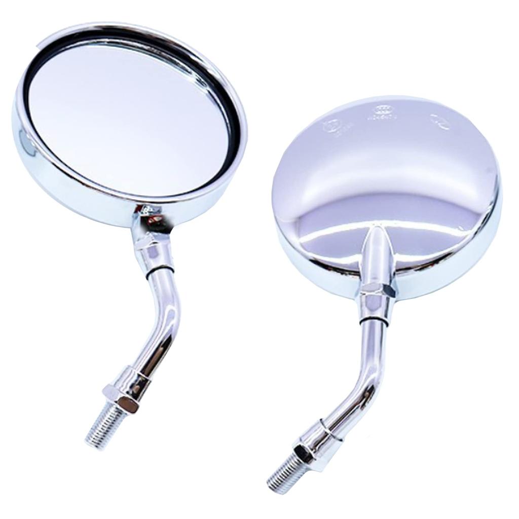 Universal Z2 Type Round Short Motorcycle Mirrors for Kawasaki Honda Suzuki and Classic 10mm LR Set h&b Zephyr, Magna, Impulse, Motorcycles, Right-Hand