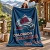 Colorado Avalanche Benutzerdefinierter Name Flanelldecke Personalisierte Weiche Warme Plüschdecke Personalisierte Geschenkidee für Familie Freunde
