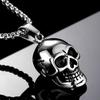 Pendentif Collier Tête de Mort en Acier Inoxydable Punk Rapper Homme Collier Tête de Mort Gothique Personnalisé Cadeau en Acier Inoxydable