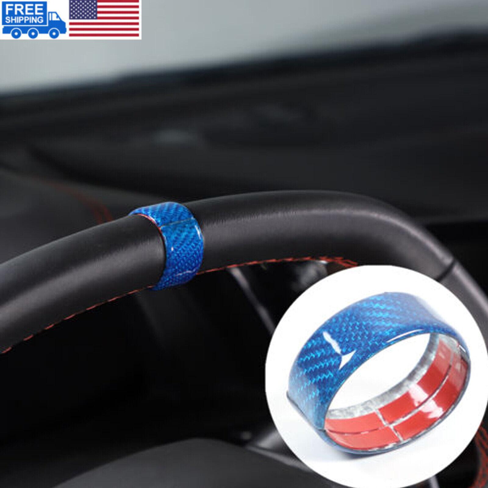 Blue Real Carbon Fiber Steering Wheel Trim Ring Cover For Corvette C8 -25 US