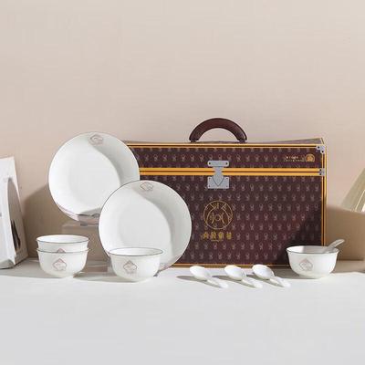 SAMLNG·DY Auspicious Cloud Underglaze Ceramic Dinnerware Set, 10-Piece