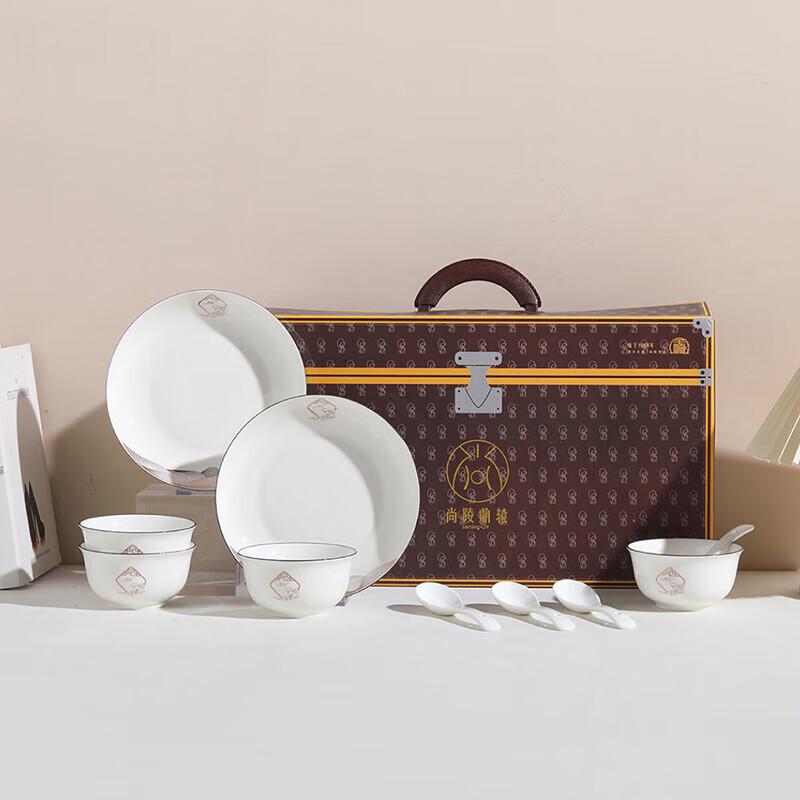 SAMLNG·DY Auspicious Cloud Underglaze Ceramic Dinnerware Set, 10-Piece