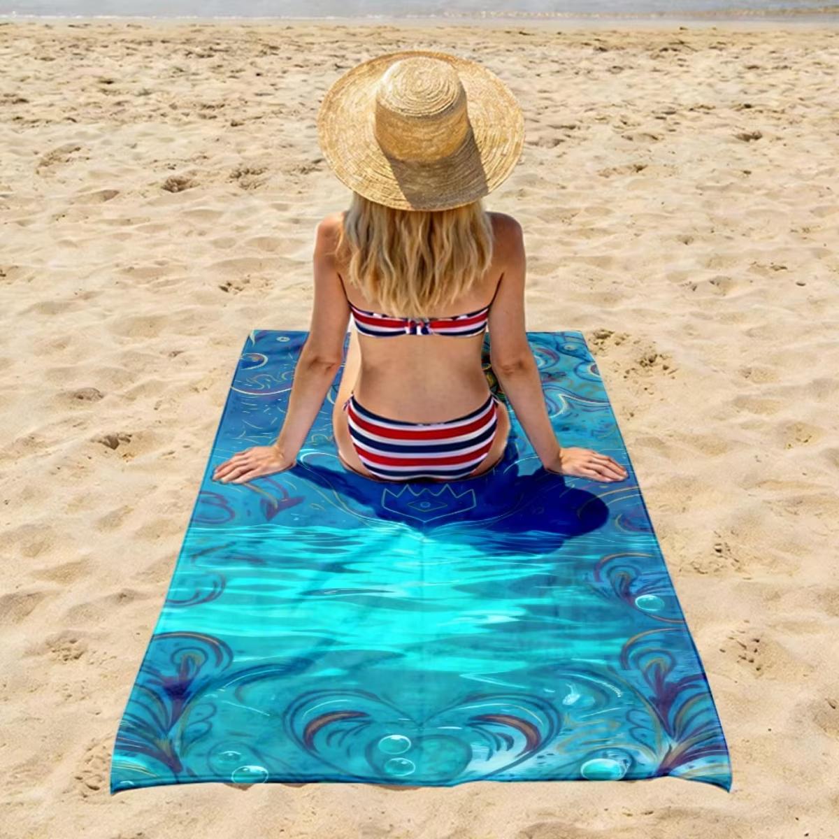 

Soft Plush Luxury Beach Towel, Absorbent Lightweight Polyester Microfiber Modern Machine Washable Strong Wrapping Gift W30*H60(CM)