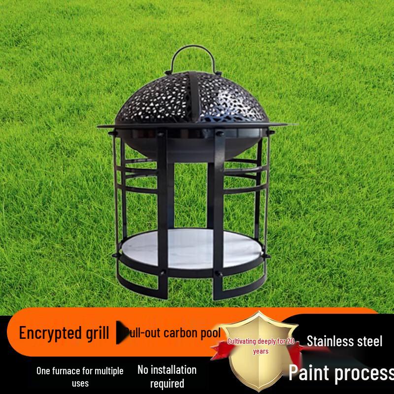 Versatile Outdoor Charcoal Fire Pit & BBQ Grill