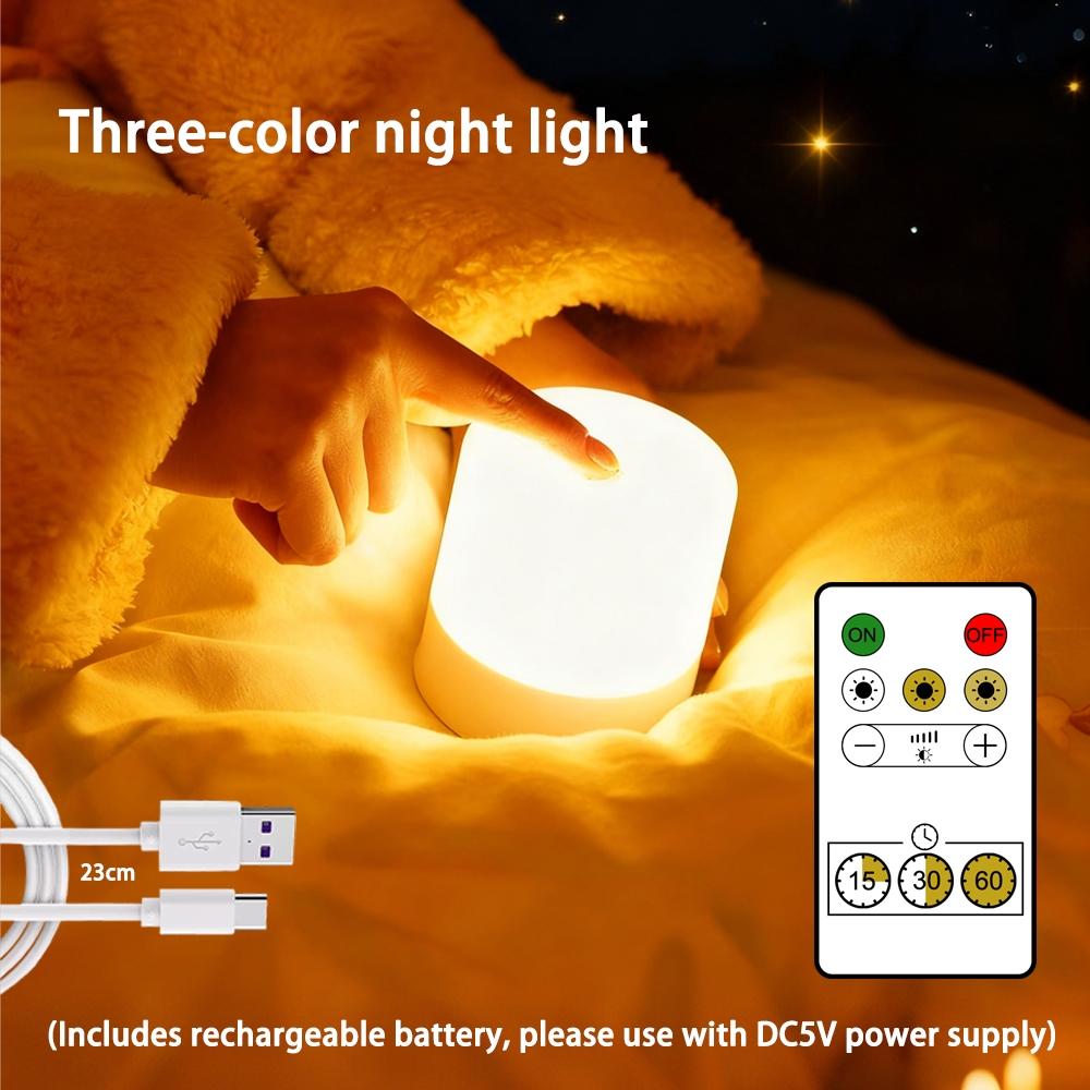 Night Light Dimmable Rechargeable/Plug-in Desktop Bedroom Bedside Lighting Decorative Touchscreen Reading RGB Desk Lamp