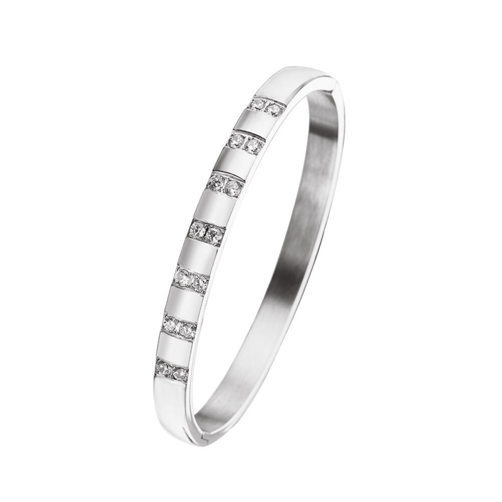 European  American Style Zirconium Titanium Steel Bracelet: Light Luxury Unisex Couples  Accessory