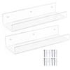 Floating Shelf Set of 2 for Bathroom and Bedroom Wall Use, Acrylic Storage Shelves with Open Access Form for Daily Use
