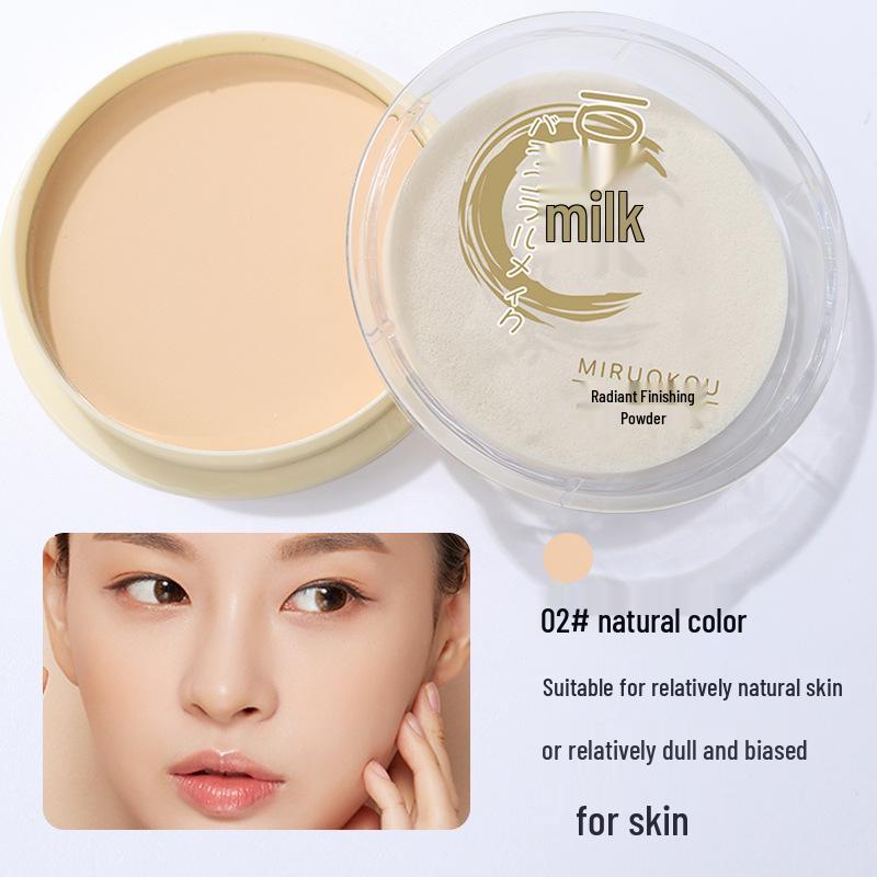 

Mi Ruo Kou Soy Milk Revitalizing & Brightening Pressed Powder: Oil Control, Waterproof, Sweatproof, No-Smudge Makeup.
