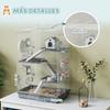 Hamster Cage With Tunnel Platforms Bowl Drinker House Ramps And Exercise Wheel 47x30x70 Cm Gray