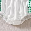 Baby Girl Cute Duck Patch Embroidered Plaid Romper - 1st Birthday Crawling Suit