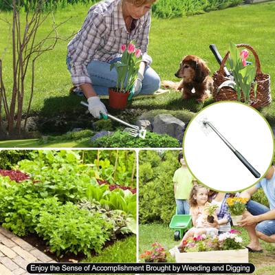 Weed Puller Tool Manganese Steel Uprooting Weeding Tool Garden Weed Remover with Long