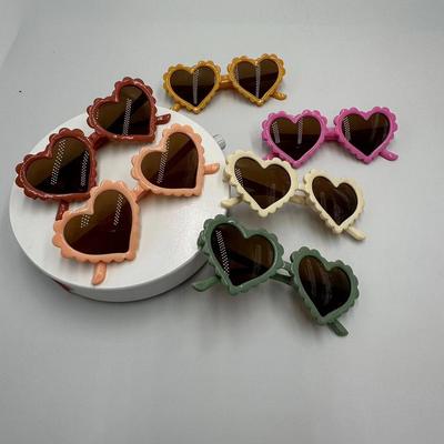 Children'S Love Sunglasses Fashion Baby Sunglasses Cute Girl Special-Shaped Peach Heart Glasses Multi-Color Matching Glasses