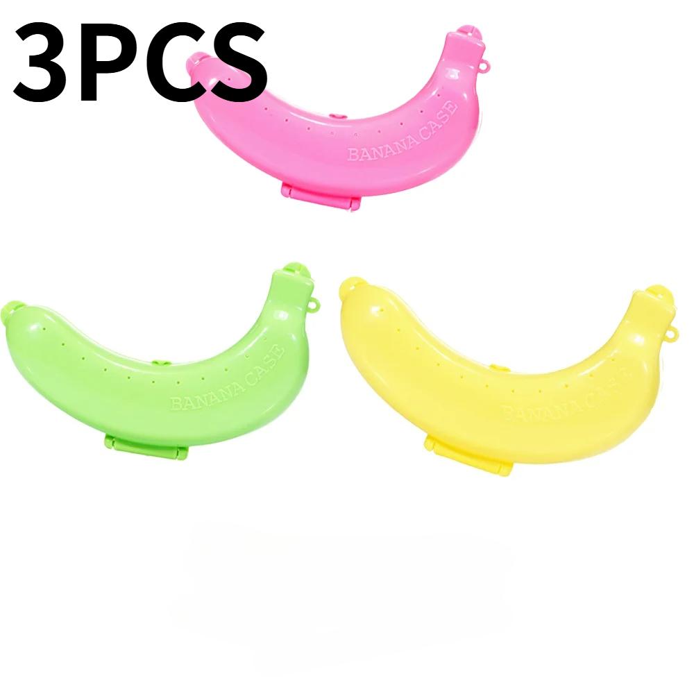 3 Stück tragbare Bananenaufbewahrungsbox für Outdoor-Reisen, süße Bananenbox, Schutzhülle, Reise, Schüler, Mittagessen, Obstaufbewahrungsbox, Halter