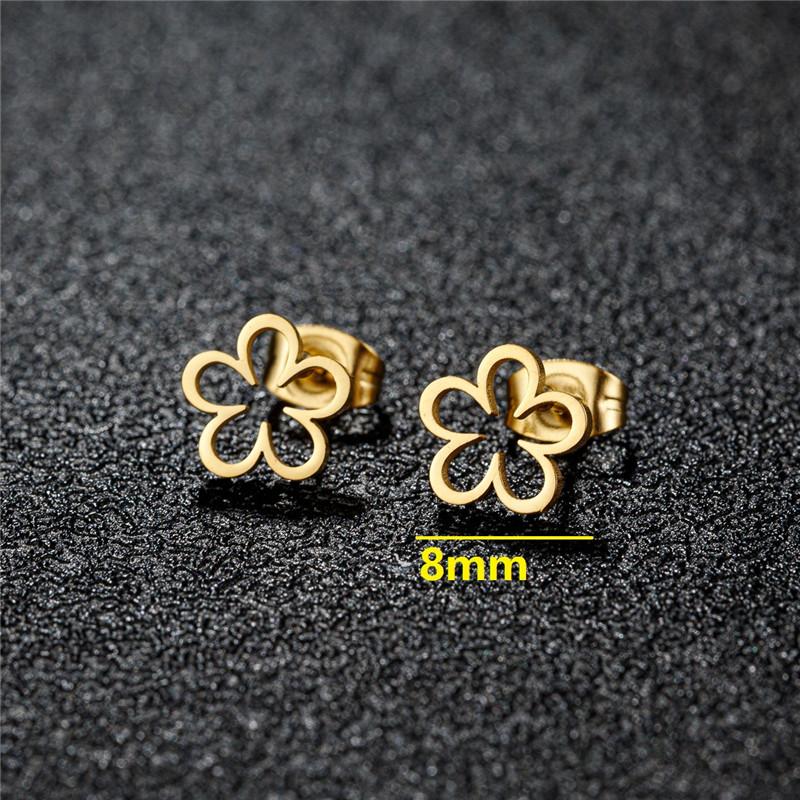 Stainless Steel Geometric Stud Earrings for Women Minimalist Circle Triangle Star Ear Studs Horseshoe U Shaped Earings oorbellen