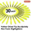 Shuttle Art Yellow Highlighters, 30 Pack Highlighters Bright Colors, Chisel Tip Dry-Quickly Non-Toxic Highlighter markers for Adults Kids