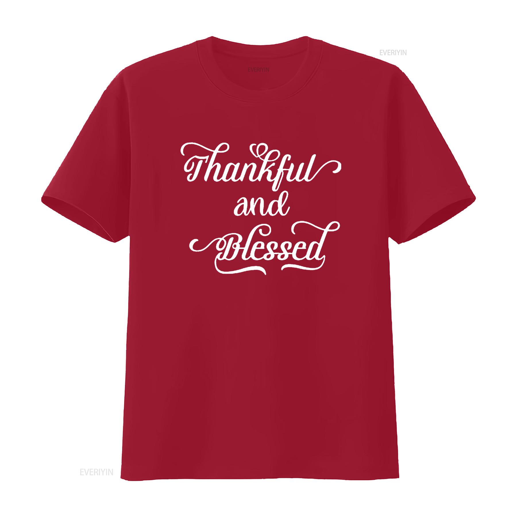 Inspirational Design Thankful and Blessed Christian Womens T Shirt Black L vintage Washed Stylish Slightly Unisex streetwear S