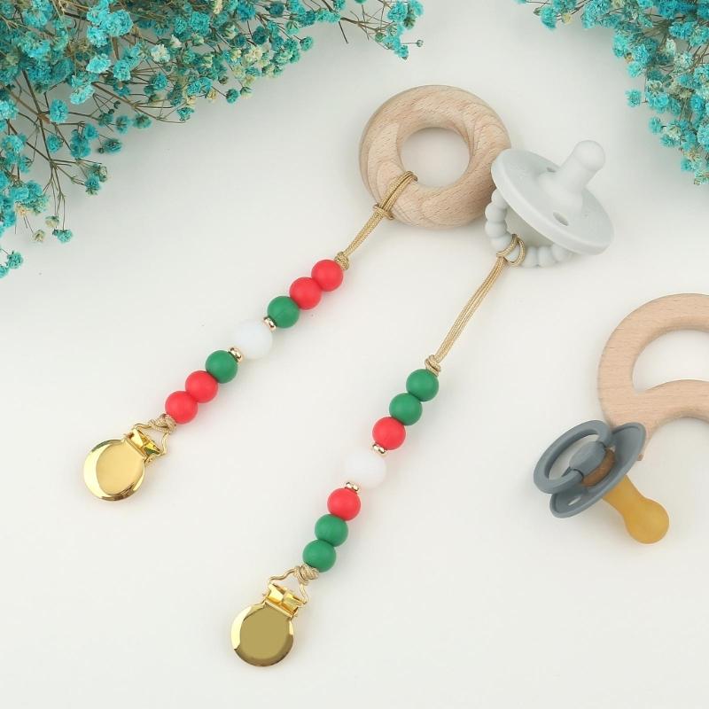 Pacifier Chain Baby Shower Gift Silicone Bead Bohemian Style Baby Girls Boys Pacifier Clip Pacifier Holder Strap