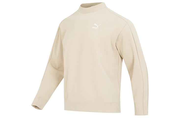 PUMA Sweatshirts Men s Khaki Half Turtleneck Moderate Regular 620605-88 XL