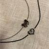 Stylish Bowknot/Heart Pendant Necklace Handmade Beaded Neckchain Bows Ornaments