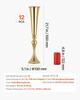 12 PCS Wedding Flower Vase, 55 cm Tall Trumpet Flower Table Centerpieces, Banquet Vases Easy Installation, Electroplated Versatile Arrangement Stand