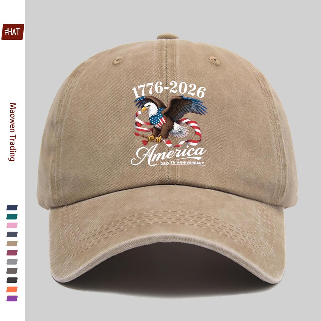 pc th Anniversary of the Founding of the United States Commemorative Eagle and Stars and Stripes Print Baseball Cap