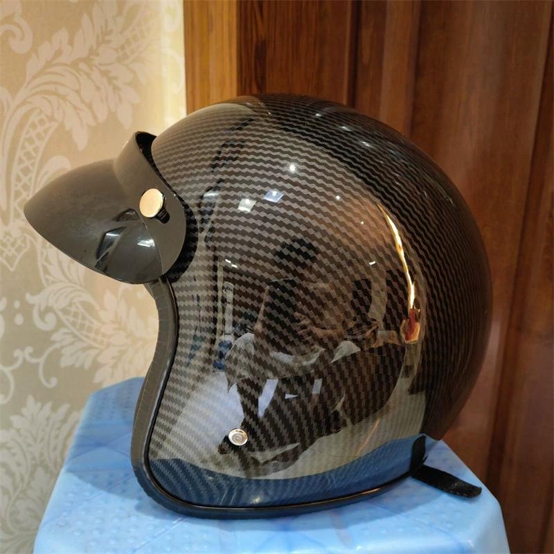Casque de moto à face ouverte Vintage Capacete De Moto Casque Unique Rétro 3/4 Demi Casco Casque Quatre Saisons ECE DOT Approuvé