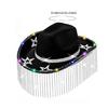 Crystal Cowboy Hat Flickering Tassels Hat for Disco House Cocktail Parties