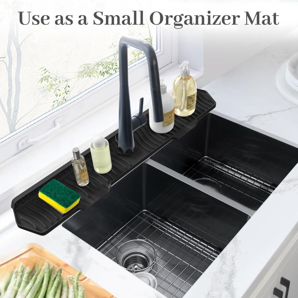 Kitchen Sink Splash Guard Silicone Draining Mat for Sink Sink Protectors for Kitchen Sink Mat Splash Guard Kitchen