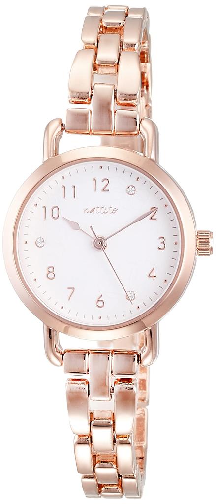 Fieldwork Fine Analog Watch ST241p-3, Nickel-Free Metal Band, Floral Pattern, Women's, Rose Gold