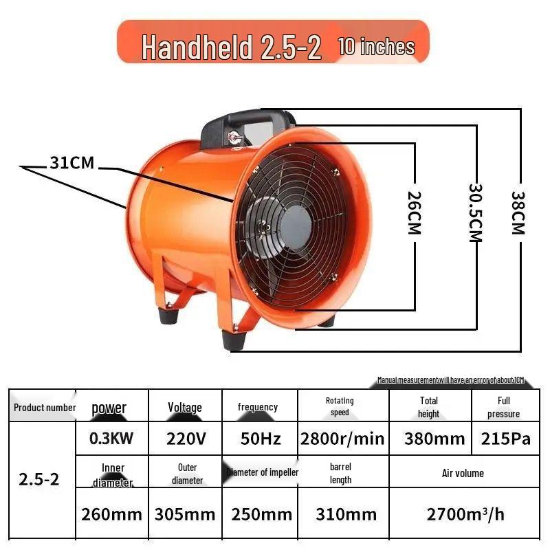 220V Portable Axial Exhaust Fan for Industrial Ventilation