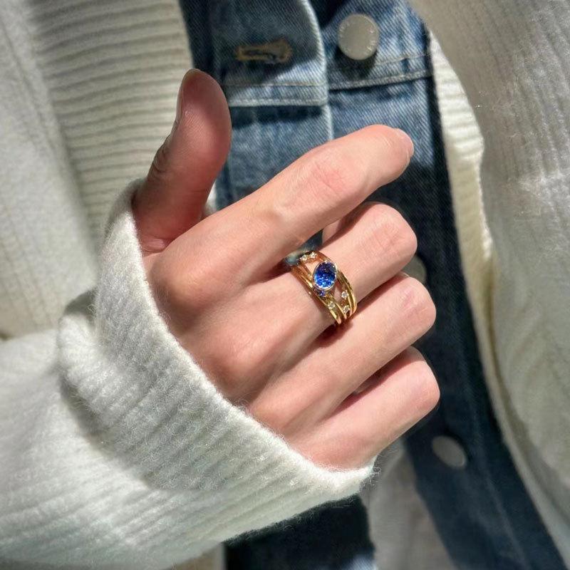 French Retro Style High-End Couple Ring: Unisex, Niche Design, Fashionable and Versatile Adjustable Open