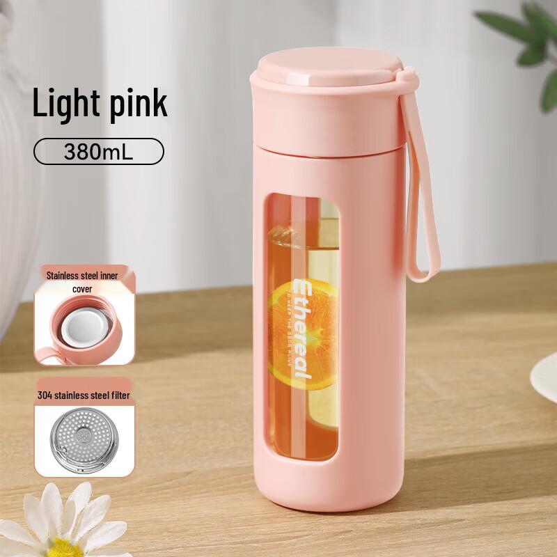 FUGUANG Portable High-Temperature Resistant Glass Water Bottle