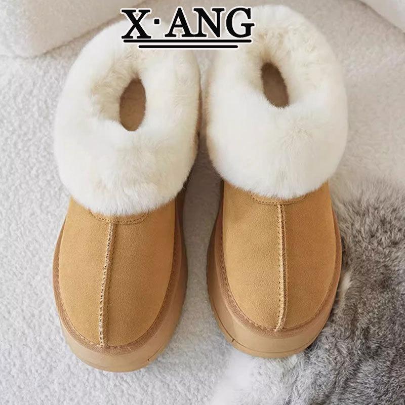 

Thick-soled inner heightening snow boots women s new winter non-slip piled thickened warm large cotton boots fluffy shoes 39