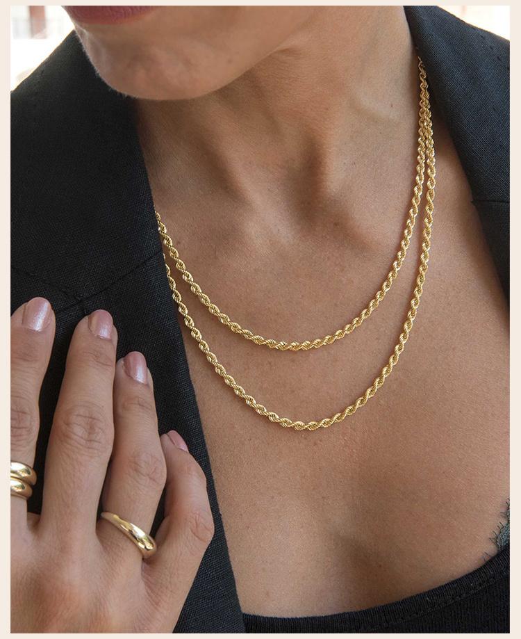 316L Stainless Steel Chain Necklace Women Girls,Stacked Necklace, Thin Link Simple Jewelry for Everyday