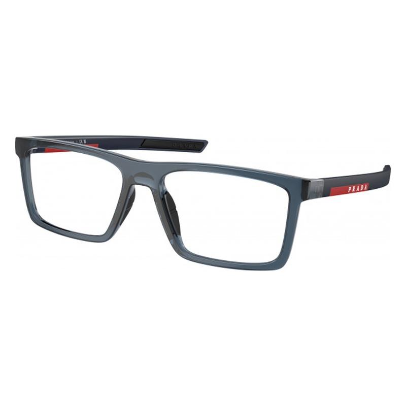 Prada Letter Logo Plastic Metal Rectangular Optical Frame Men s Blue