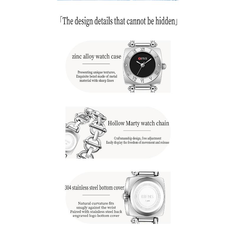 Fashion Rectangle Women Watches Ladies Stainless Steel Strap Waterproof Quartz Wristwatches Reloj Mujer