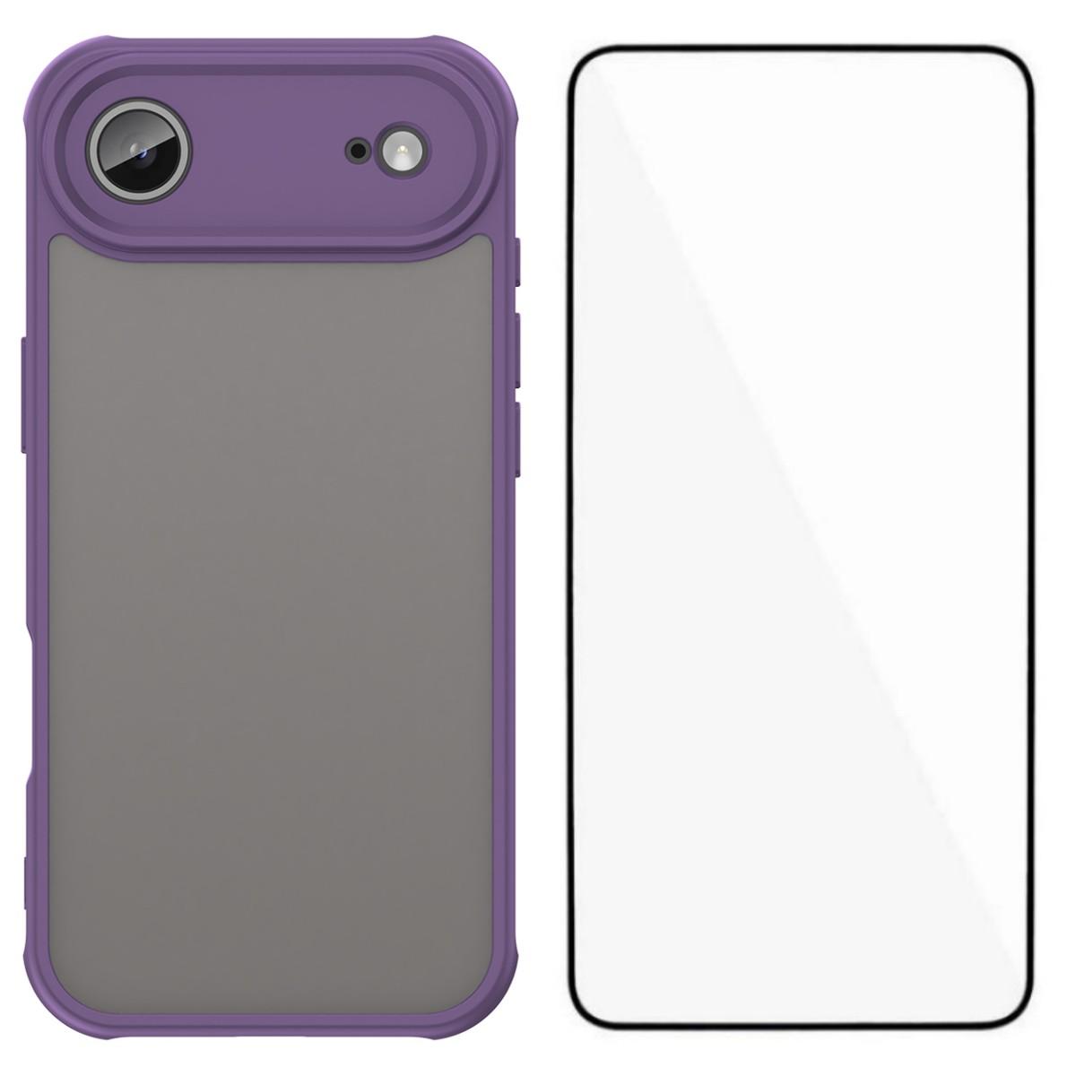 

Для iPhone 17 Air Чехол с защитной пленкой WANLONFENG Серия FD Скин-тач ТПУ ПК Задняя крышка для телефона Purple