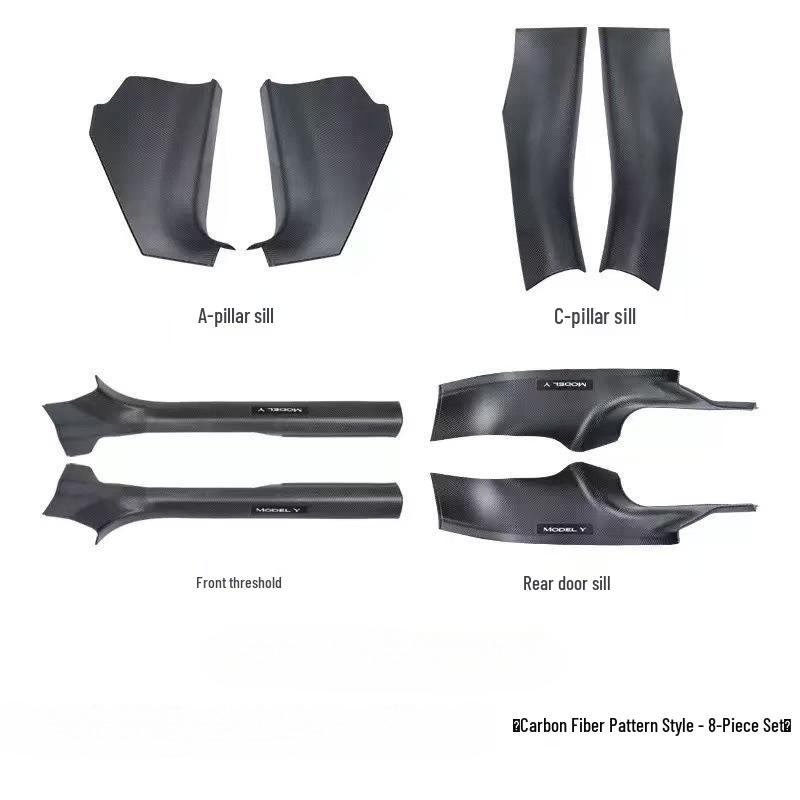 Tesla Model Y/3 Door Sill Strips & Seat Corner Protectors with Front/Rear Anti-Kick Mats