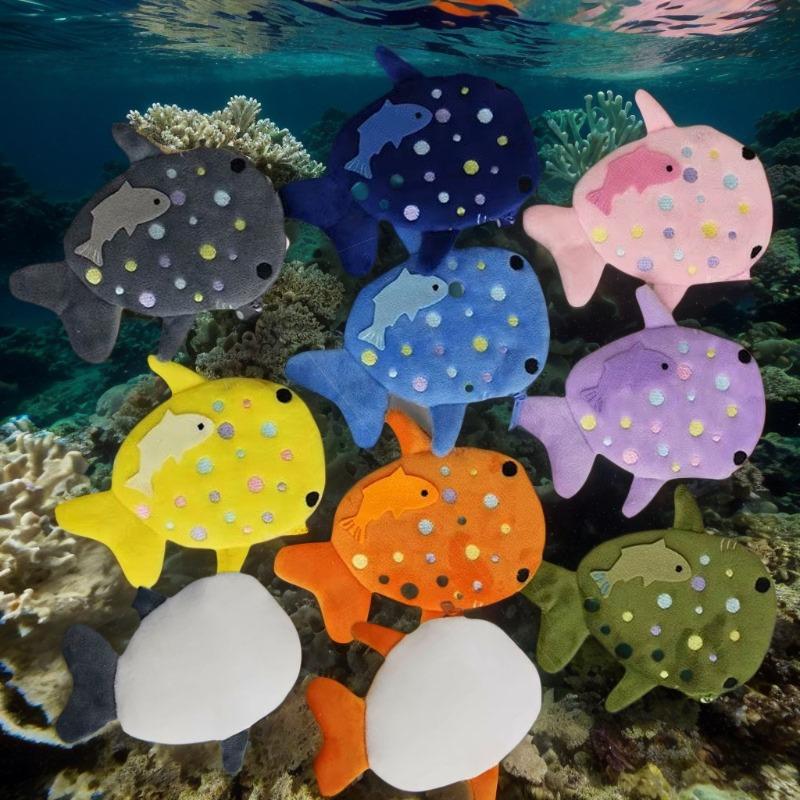 Portofel Multicolor Drăguț de Pluș în Formă de Pește pentru Monede Femei Rechin Bani Card Chei Căști Portmoneu pentru Lucruri Mici Pungă cu Fermoar Cadou pentru Copii